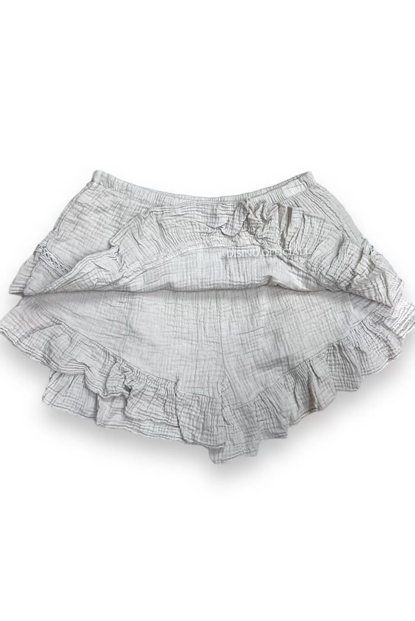 DISINO Beige - 'Arya Skort' - Moesseline Cotton Ruffle Skirt With Short | Vrouw Skirts & Shorts