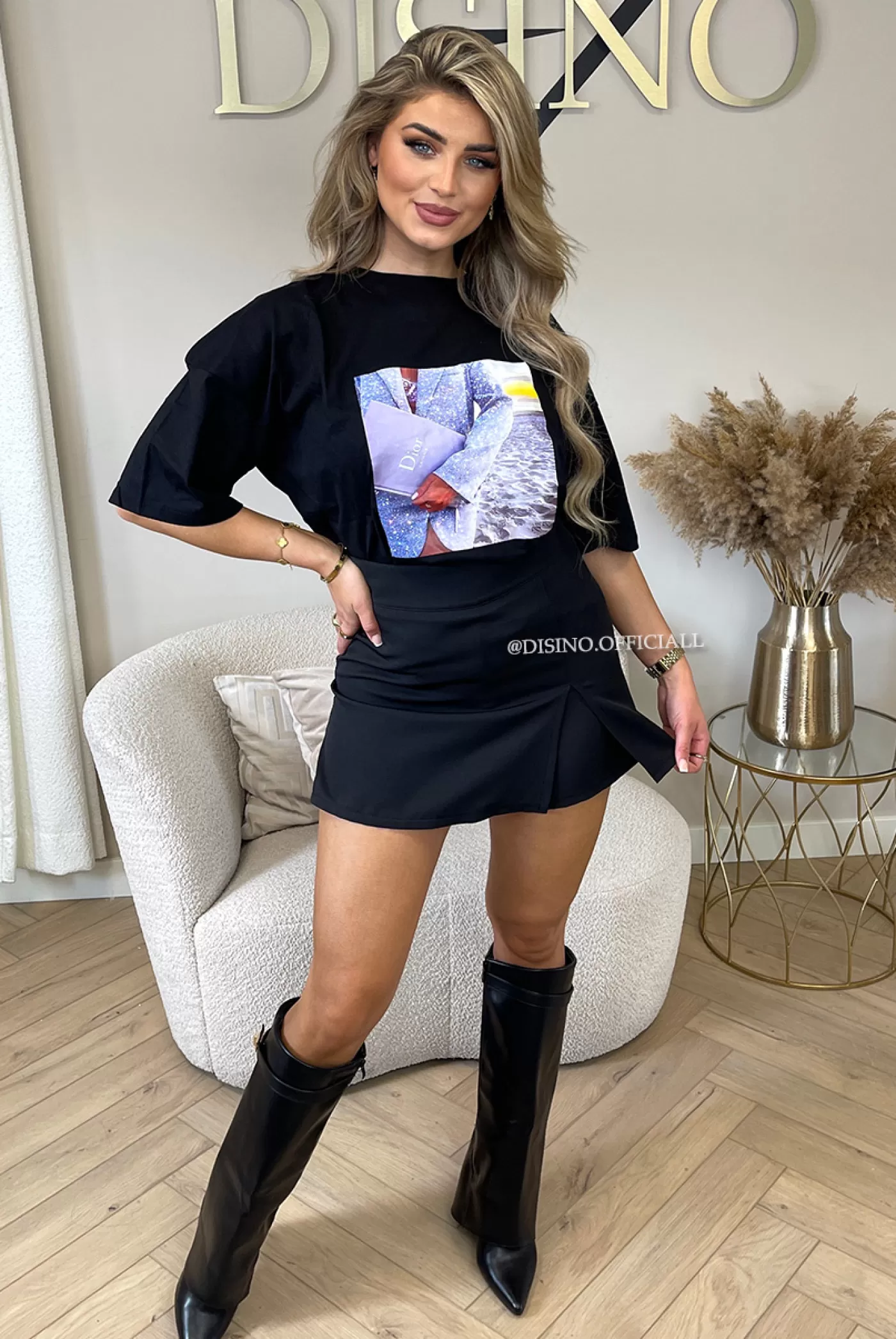 DISINO Black - 'Nelly Skort' - Short Skirt With Short Inside | Vrouw Skirts & Shorts